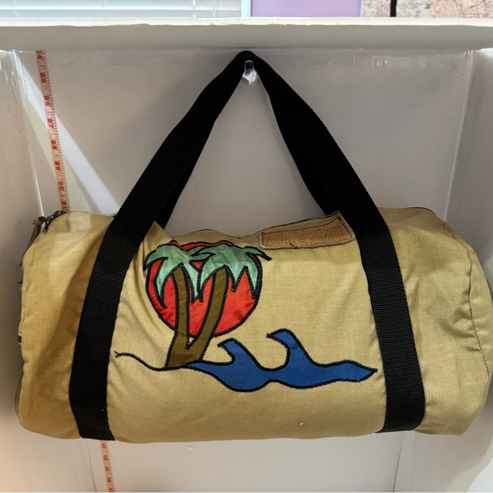Vintage Nature Sacks of California Canvas Duffel Bag with Black Straps